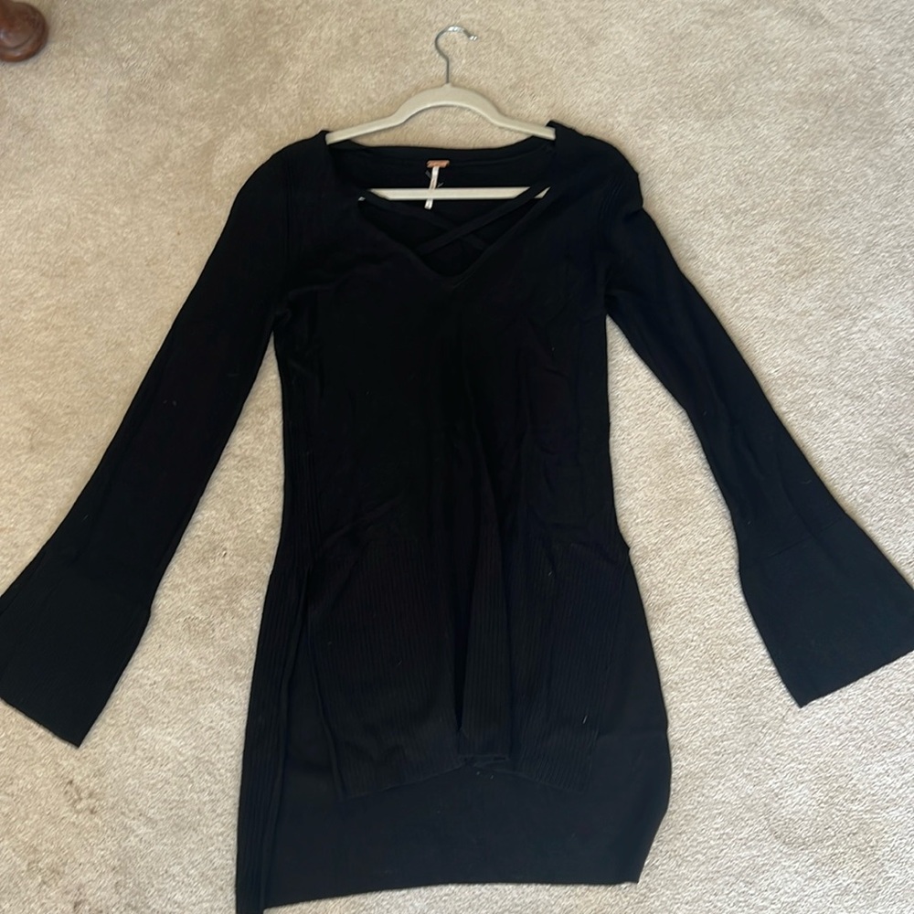Free People black tunic sweater. Size Small